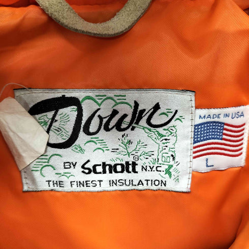 ダウンバイショット Down BY Schott 80S  MADE IN USA バイカラーダウンジャケット メンズ JPN:L